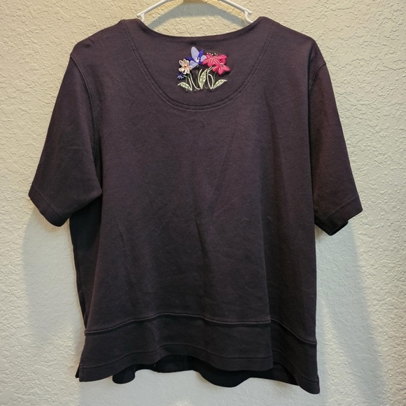 Bechamel Vintage Womens L Embroidered Short Sleeve Cardigan Top Spring‎ Floral - Picture 5 of 5